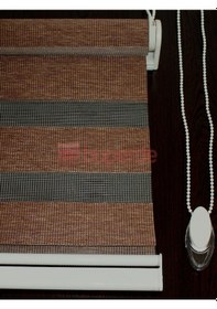 Resim Buperde Kahverengi Bambu Zebra Stor Perde 