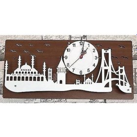 Resim Duvar Saati Ağaç 28x60 Cm Ahşap 