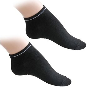 Resim Yaozixa Antrenman Ve Yoga İçin Noktalı Anti-kayma Nefesli Spor Çorapları - Siyah Siyah 