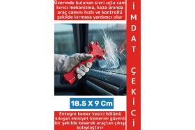 Resim Wintoup #imdatçekici Trafik Oto Ilk Yardım Çantası Çok Fonksitonlu Cam Kırıcı Entegre Kemer Kesici 2 In 1 