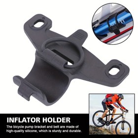 Resim Silikon Bantlı Bisiklet Hava Pompası Braketi - Güvenli Pomp Bağlantısı İçin Dayanıklı Siyah Montaj Sistemi, Dağ Bisikleti ve Açık Hava Maceraları İçin İdeal, Bisiklet Pomp Aksesuarları, Sağlam Yapı 