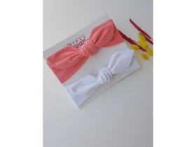 Resim Swan Butik Kız Çocuk Bebek Bandana Toka Seti 2'li Şeftali Beyaz 