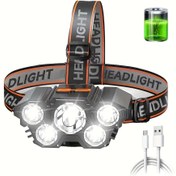 Resim 1-2 adet LED Farlar, Şarj Edilebilir, Parlak ve Güçlü 5 LED Işıklar, Taşınabilir Farlar Açık Hava Kampı Acil Aydınlatma, Balıkçılık Yabancı Hayat Kurtarma 