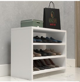 Resim Kenzlife Ayakkabılık Konevi Mat Beyaz Suntalam 050 060 30 Dokuz Çift Ayakkabı Kapasitesi Arkalıksız Beyaz 