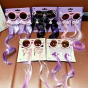 Resim 3'lü Sanrio Kuromi Moda Gözlük & Saç Tokası Seti - Pembe & Mor Renklerde Fantastik Karikatür Karakter Tasarımları, Plastik, Güç Gerektirmez - Doğum Günü Partileri & Bayram Kostümleri İçin İdeal 