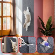 Resim 1 adet Kendinden Yapışkanlı Kedi Tırmalama Pedleri - Duvarları, Mobilyaları, Kanepeyi Korur ve Çizilmeleri Önler - Kesmesi ve Hasar Onarması Kolay - Kedilerin Tırmanması, Tırmalaması ve Pençelerini Keskinleştirmesi İçin Mükemmel - Dayanıklı Polyesterden Yapılmıştır 