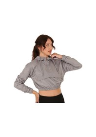 Resim Scorp Alice Crop Kapüşonlu Kadın Sweatshirt Gri 
