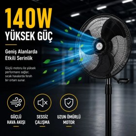 Resim Rubenis Rbs 20-2000 140W Uzaktan Kumandalı Vantilatör 
