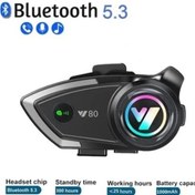 Resim Serreha Y80 Motosiklet Kask Kulaklık Intercom Işıklı Motosiklet Intercom 
