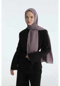Resim Mirsoy Scarf İpeksi Jakar Şal Mira Desen Leylak 