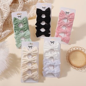 Resim 4 Paket Genç Kızlar için Taze Tarz Şirin Kurdele Saç Tokaları, Polyester Dokuma, Tüm Mevsimler, Elf Temalı, Seyahat ve Parti Saç Aksesuarları, Genç Kızlar ve Bayanlar için Mükemmel Hediye 