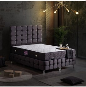 Resim Setaymobilya Baza, Duke Lux Çift Kişilik Antrasit Baza Başlık + Deluxe Yatak 
