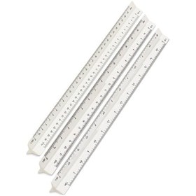 Resim Mikyas Cetvel 1 Adet Ölçekli Üçgen Çizim Cetveli 30cm 3 Kenarlı Mimar Mühendis 1:20 1:25 1:50 1:75 1:100 1:125 Çok Renkli 