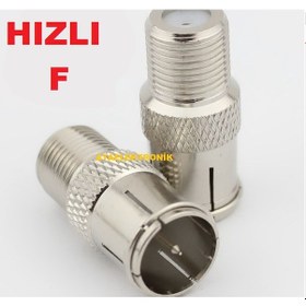 Resim Hızlı Metal F Konnektör Uydu Karasal Anten Kablo Ucu Jak 