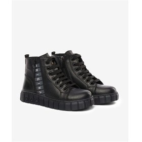 Resim Greyder Kız Çocuk Siyah Hakiki Deri Sneaker Bot 5k5nb66650 Sıyah Floter 