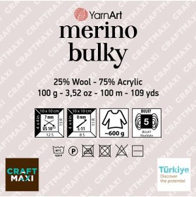 Resim Yarnart Merıno Bulky - El Örgü Ipi Kırmızı-156 