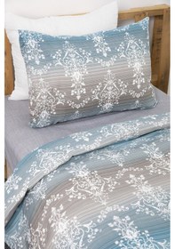 Resim Nova Lastikli Çarşaflı Tek Kişilik Nevresim Takımı - Petrol Petrol 