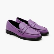 Resim Desa Kadın Mor Deri Loafer 