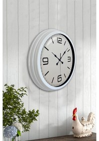 Resim 40 Cm Beyaz Metal Modern Duvar Saati Diğer 
