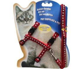 Resim TeknoKesgin KESGİN MARKET®Parlak Kedi Gezdirme Göğüs Tasması 