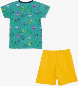 Resim Breeze Erkek Bebek Pijama Takımı Neşeli Hayvanlar Alemi Dostluk Temalı 9 Ay-3 Yaş, Yeşil-yeşil Yeşil 