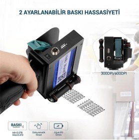 Resim Genel Markalar PM-10878 4.3'' Dokunmatik Ekranlı Şarjlı Endüstriyel El Tipi Portatif Mürekkep Yazıcı 