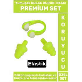 Resim Elastik Yumuşak Havuz Deniz Su Sızdırma Gürültü Önleyici Kulak Burun Tıkacı Seti Çok Renkli 