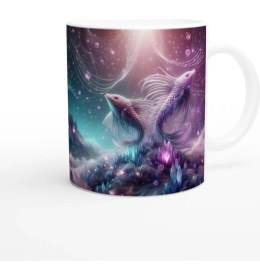 Resim Balık Burcu Baskılı Kahve Kupası - Büyülü Kristal Mağarası Temalı Vs2 