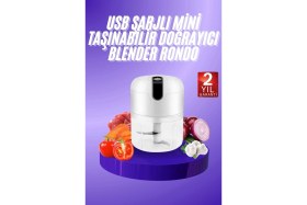 Resim Epilons Rondo Doğrayıcı 250 ml Taşınabilir USB Şarjlı Pratik El Rondo Blender 