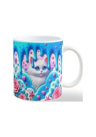 Resim Deepcraft Best Quality 3d Görünümlü Mavi Kedi Kupa Yılbaşı,sevgililer Günü, Hediyelik Kupa 300ml 