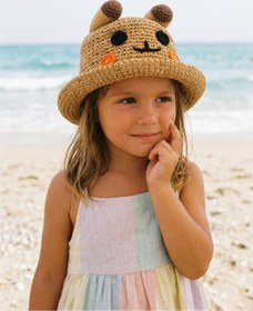 Resim LAGRANZE Cute Face Kulaklı 4-7 YAŞ KIZ ÇOCUK Hasır Şapka 