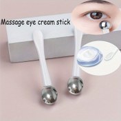 Resim Paslanmaz Çelik Göz Kremi Uygulayıcısı Rulo Toplu - Hipoalerjenik, Pilsiz, Çift Taraflı Masaj & Uygulama Aracı 