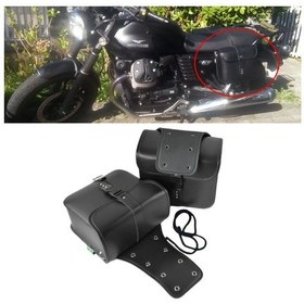 Resim Sones Motosiklet Aksesuarları Kutunun Modifiye Tarafı Deri Çanta Şövalye Çanta Seti Siyah 