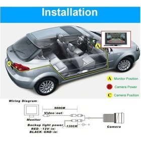 Resim Tiger Marketing Araba Geri Görüş Kamerası 8 Ir Ledli Gece Görüşlü Çift Aparatlı Mesafeli 