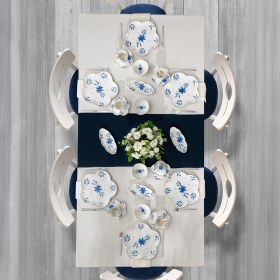 Resim Emsan Intense Blue Porselen 32 Parça 6 Kişilik Kahvaltı / Servis Takımı 
