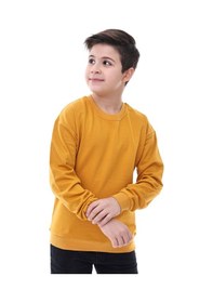 Resim Zuzunga Basic Bisiklet Yaka Şardonlu Çocuk Sweatshirt 3-10 Yaş Hardal 