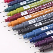 Resim 12 renkli mikrometre grafik geri çekilebilir kalem - ultra ince 0.5 mm / 0.197 inç kalem ucu, su geçirmez, hızlı kuruyan mürekkep, toksik olmayan, kolay kavranabilir - öğrenciler ve sanatçılar için uygun 