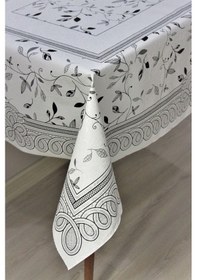 Resim Dora Astarlı Silinebilir Pvc 120x160 Hazır Muşamba Masa Örtüsü - Yapraklı-220-3 001 