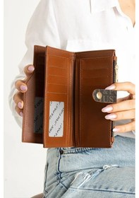 Resim Just Polo Kadın Bol Kartlık Ve Kağıt Para Bölmeli Cüzdan Kahverengi - Taba 