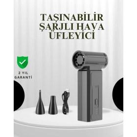 Resim Belle Fusion Mey Ithalat® Taşınabilir Şarjlı Güçlü Hava Üfleme Aleti Çok Yönlü Kullanım 