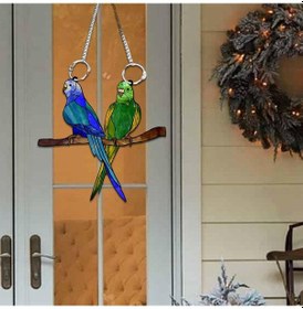 Resim Suntek Veranda Ev Ofisi Için Şube Pencere Asılı Akrilik Kuş 