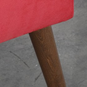 Resim TOCCO MOBİLYA Ahşap Ayaklı 40x40 Cm Kare Puf Bench -nar Çiçeği 