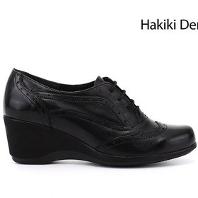 Resim Diğer Kadın Siyah Bağcıklı Dolgu Taban Hakiki Deri Ayakkabı Gdza134m0387 Siyah 