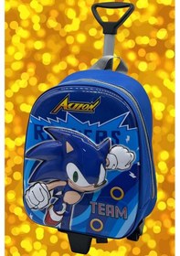 Resim Tezzgelsin Kirpi Sonic 2-6 Yaş Anaokulu Kreş 5d Kabartmalı Çekçekli Tekerli Sırt Çantası Ve Okul Çantası Çok Renkli 