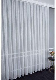 Resim Lara 1/2.5 Normal Pileli Ütü İstemez Kırışmaz Yeni Sezon Salon Oda Tül Perdesi Ekru 