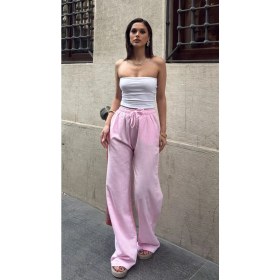 Resim Bejna Kadın Keten Bol Kesim Palazzo Pantolon 