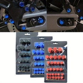 Resim 30 Adet Motosiklet Modifikasyon Vida Kapakları - 1.4/1.2/1/0.8 cm Altıgen ABS Plastik Somun Kapağı - 8 Canlı Renk Seçeneği, Paslanmaz, Kolay Kurulum, Evrensel Uyumlu 