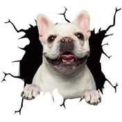 Resim papri 3d Hayvan Desenli French Köpek Figürlü Sticker Etiketi 