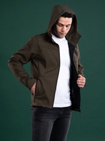 Resim AKÇAYLAR Fbı Kapşonlu Slimfit Fermuarlı Erkek Baharlık Mont 