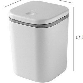 Resim Vkemall Ofis, Yatak Odası Ve Yurt İçin Gri Pp Malzeme Kapaklı Masüstü Çöp Kutusu - 1 Adet 